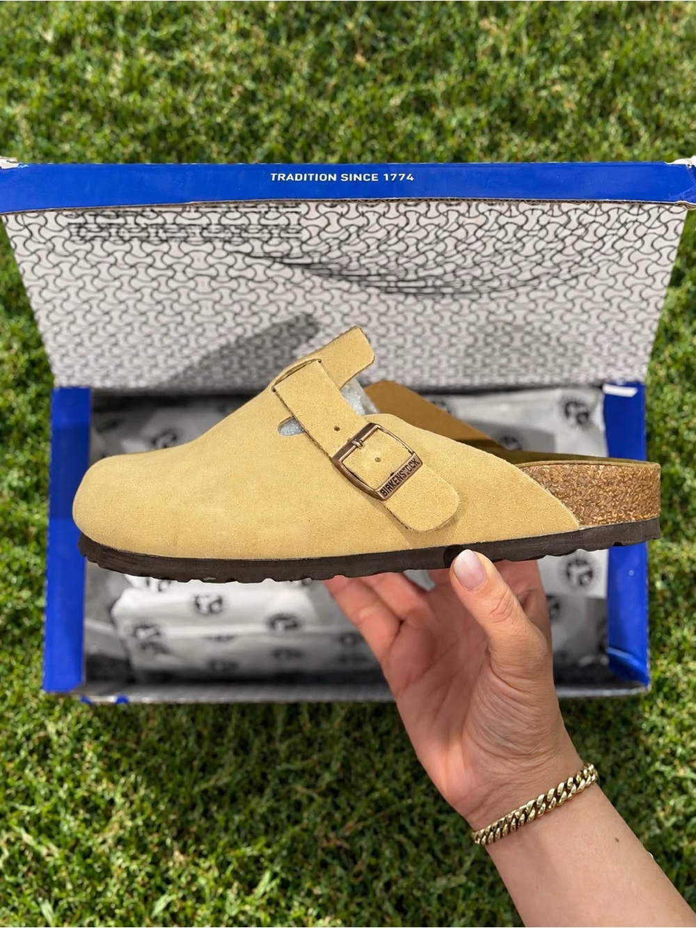 Birkenstock Boston Clog Camel Suede Tan Brown Slip-On Mule